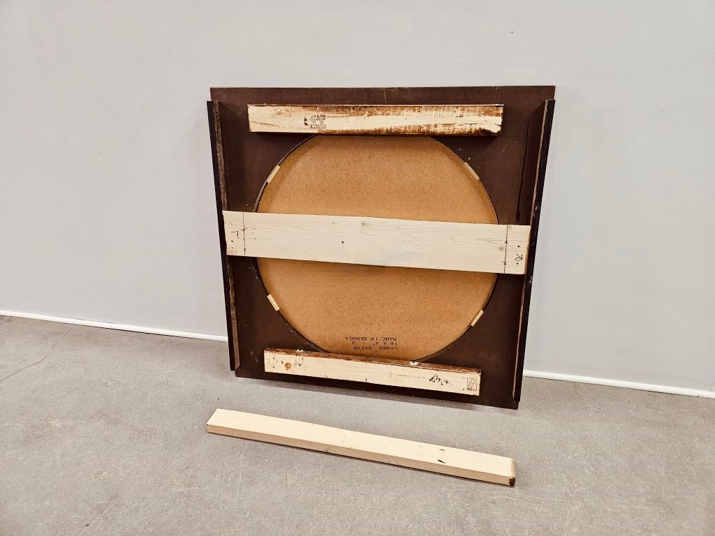 LARGE WOODEN PORTHOLE WALL MIRROR
