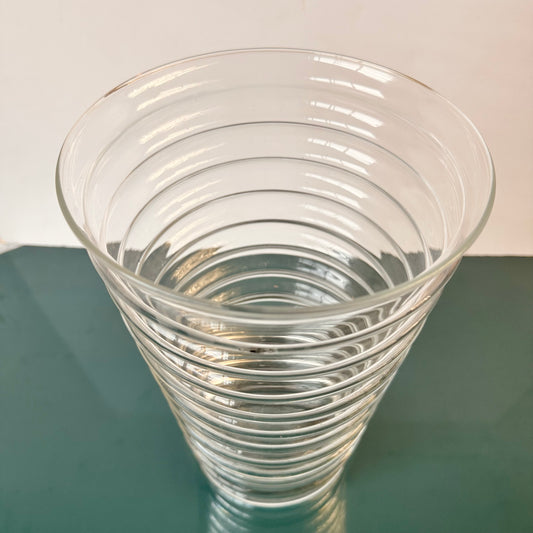 HANDMADE RIBBED GLASS VASE