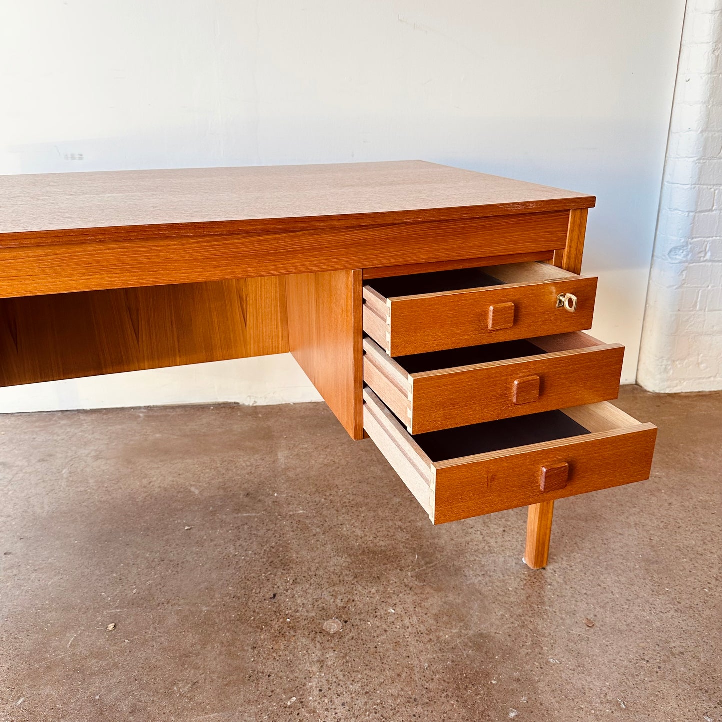 SCANDINAVIAN TEAK DESK WITH BACK STORAGE
