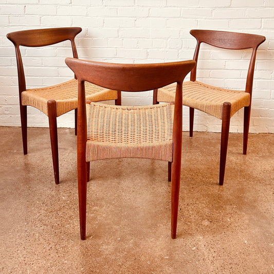 ARNE HOVMAND OLSEN DANISH TEAK DINING CHAIRS