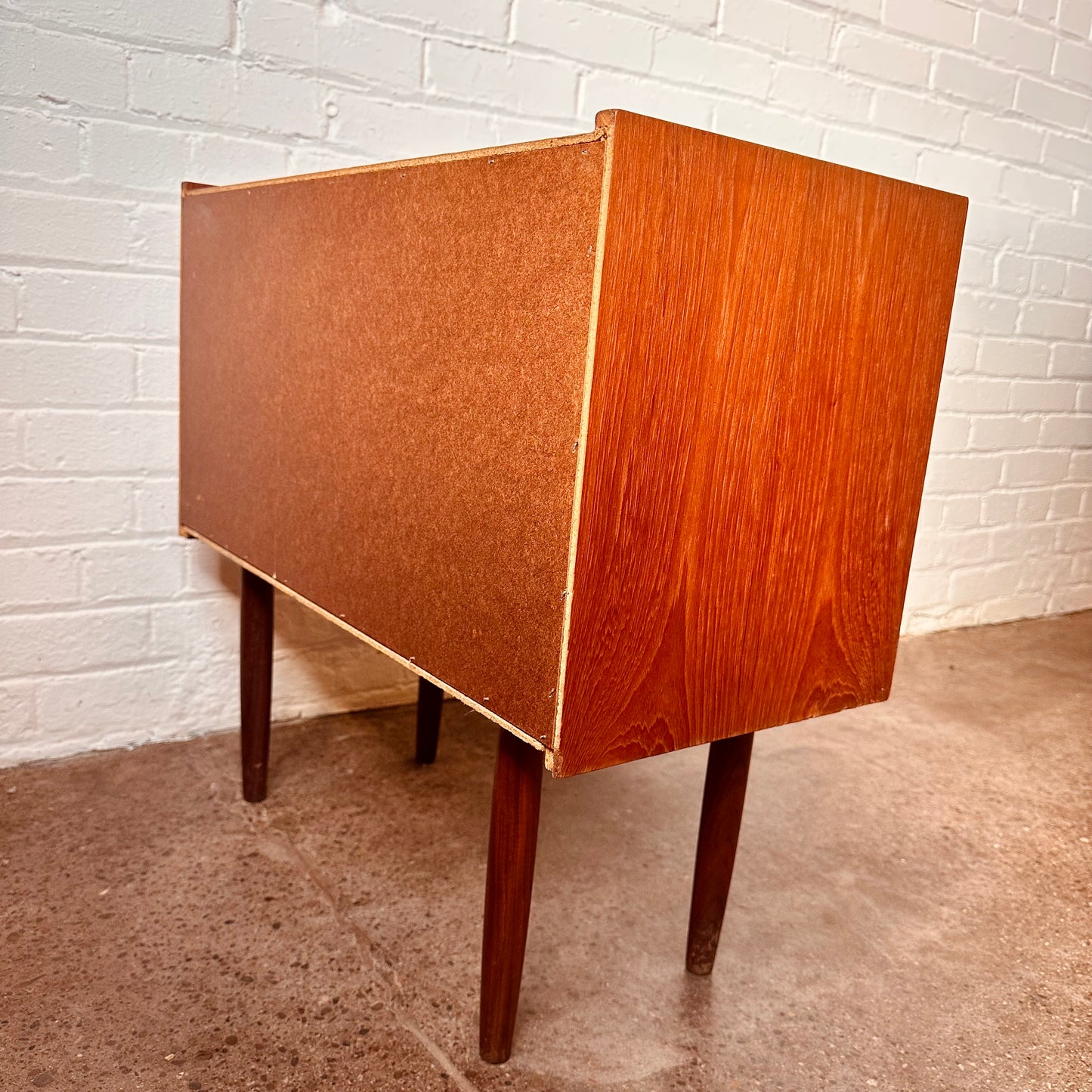 PETITE DANISH TEAK 3-DRAWER COMMODE/NIGHTSTAND