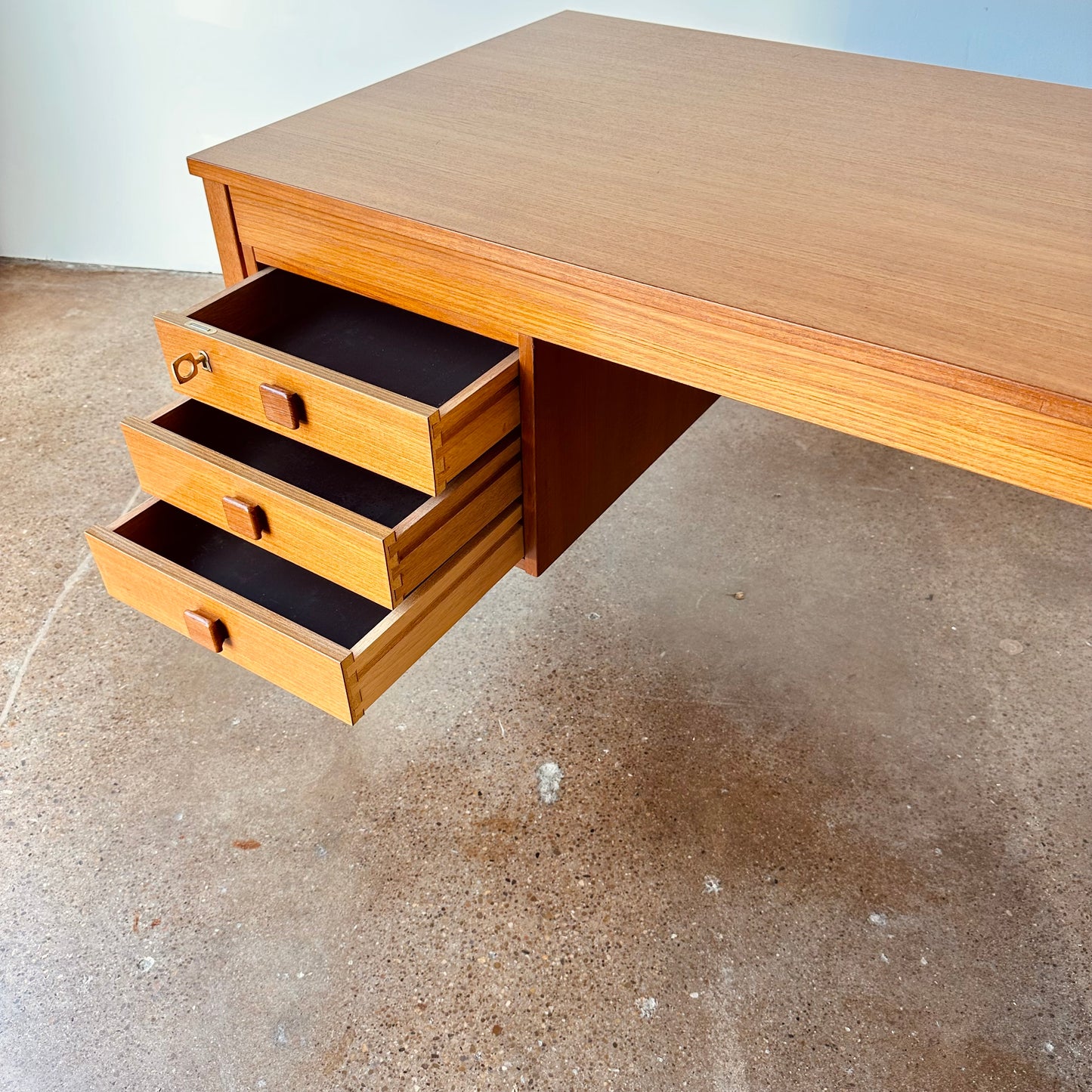 SCANDINAVIAN TEAK DESK WITH BACK STORAGE