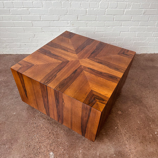 ROSEWOOD CUBE COFFEE TABLE WITH STORAGE