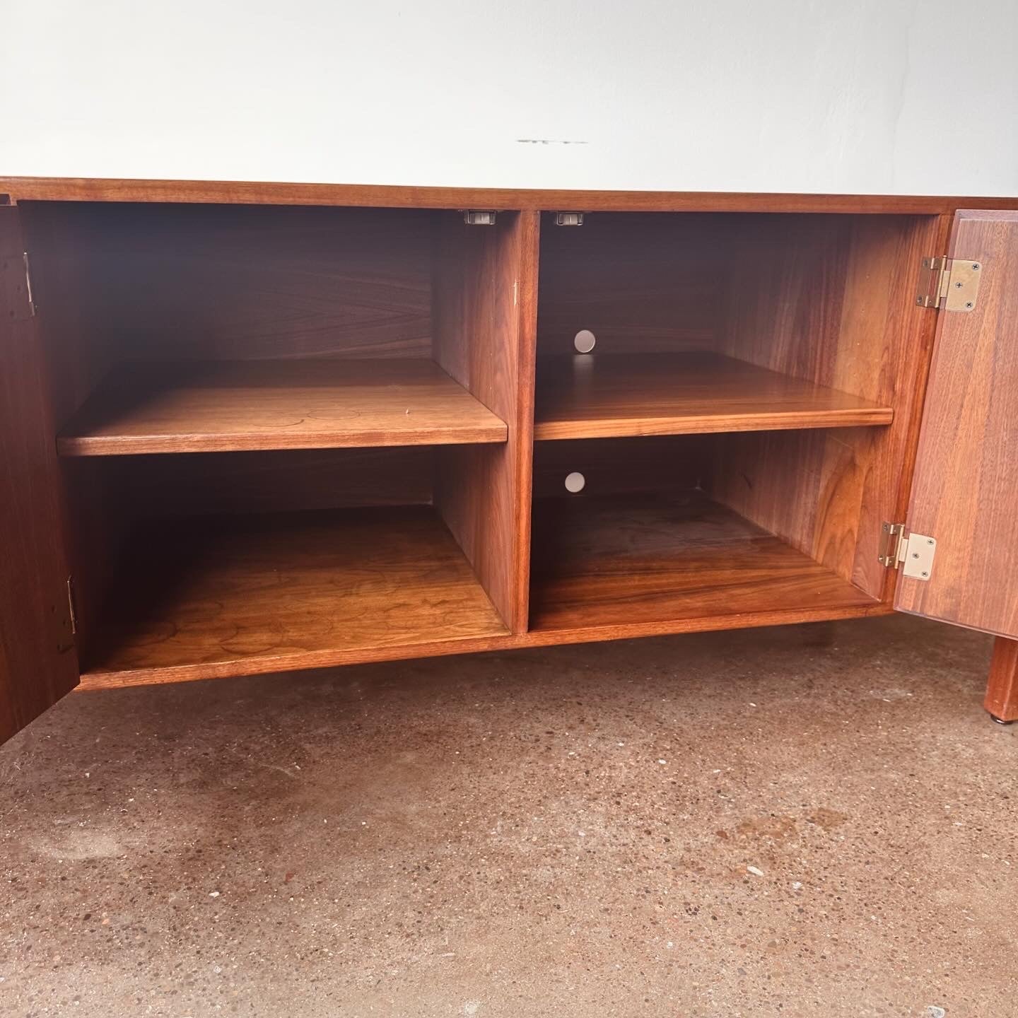 JENS RISOM WALNUT CREDENZA WITH LOCK AND KEY