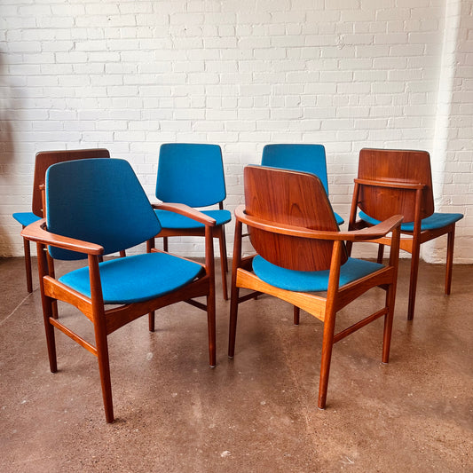 SET OF 6 TEAK DINING CHAIRS BY ARNE HOVMAN-OLSEN