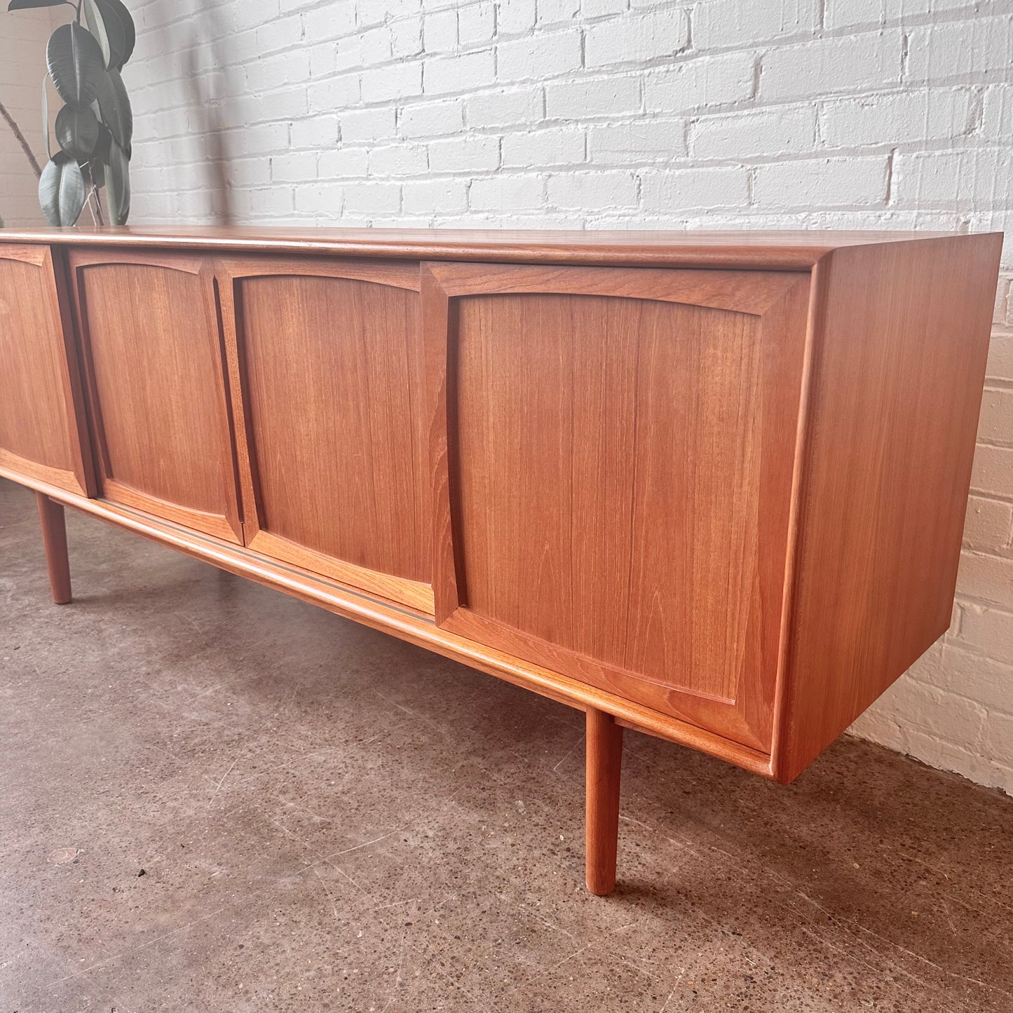 DANISH TEAK CREDENZA WITH BYPASS DOORS