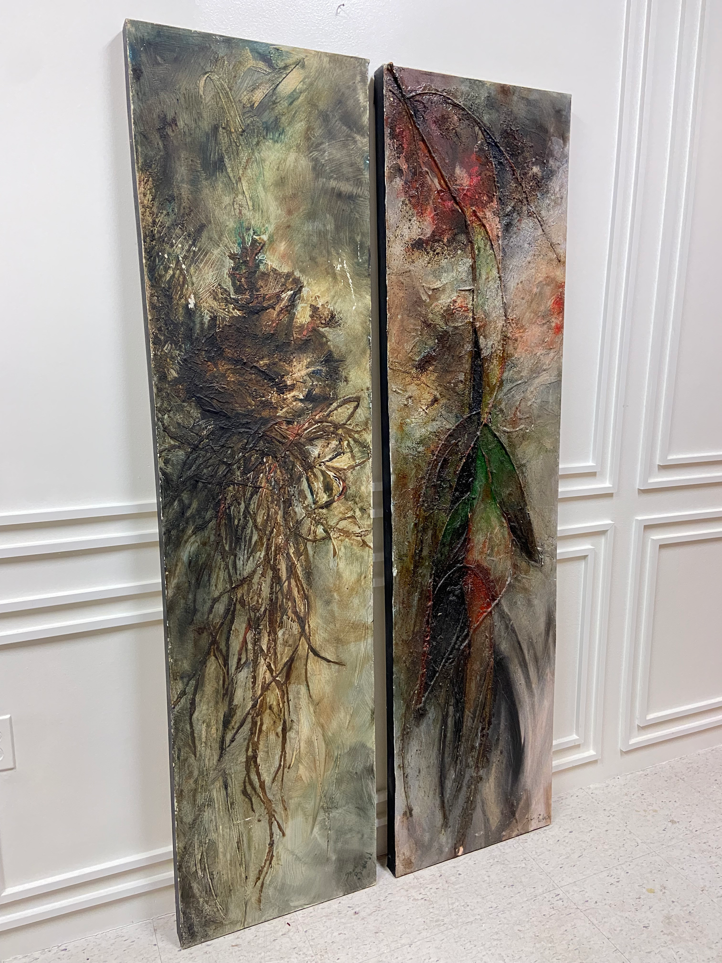 SUSAN BUDASH 1980S OIL ON CANVAS ART PAIR