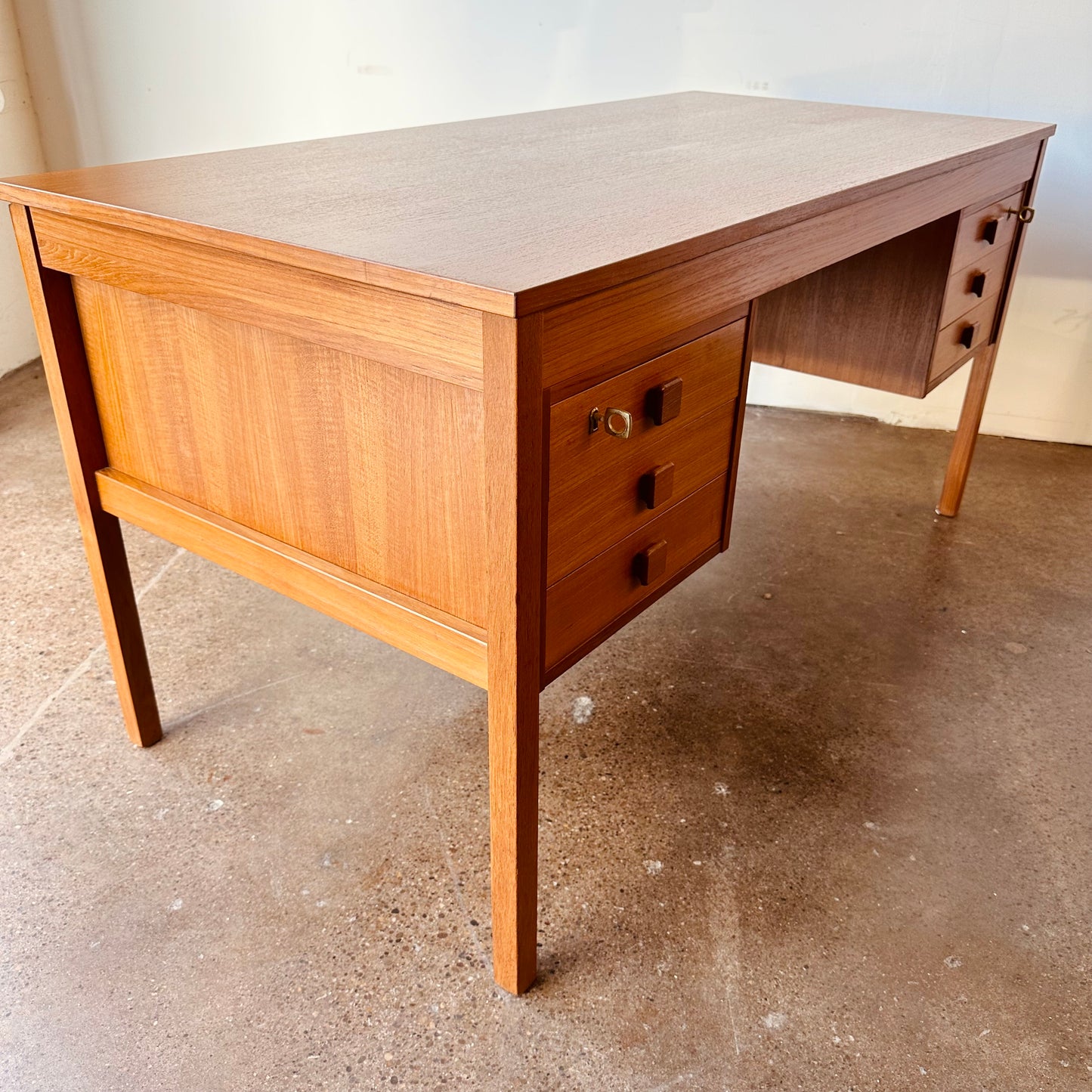 SCANDINAVIAN TEAK DESK WITH BACK STORAGE