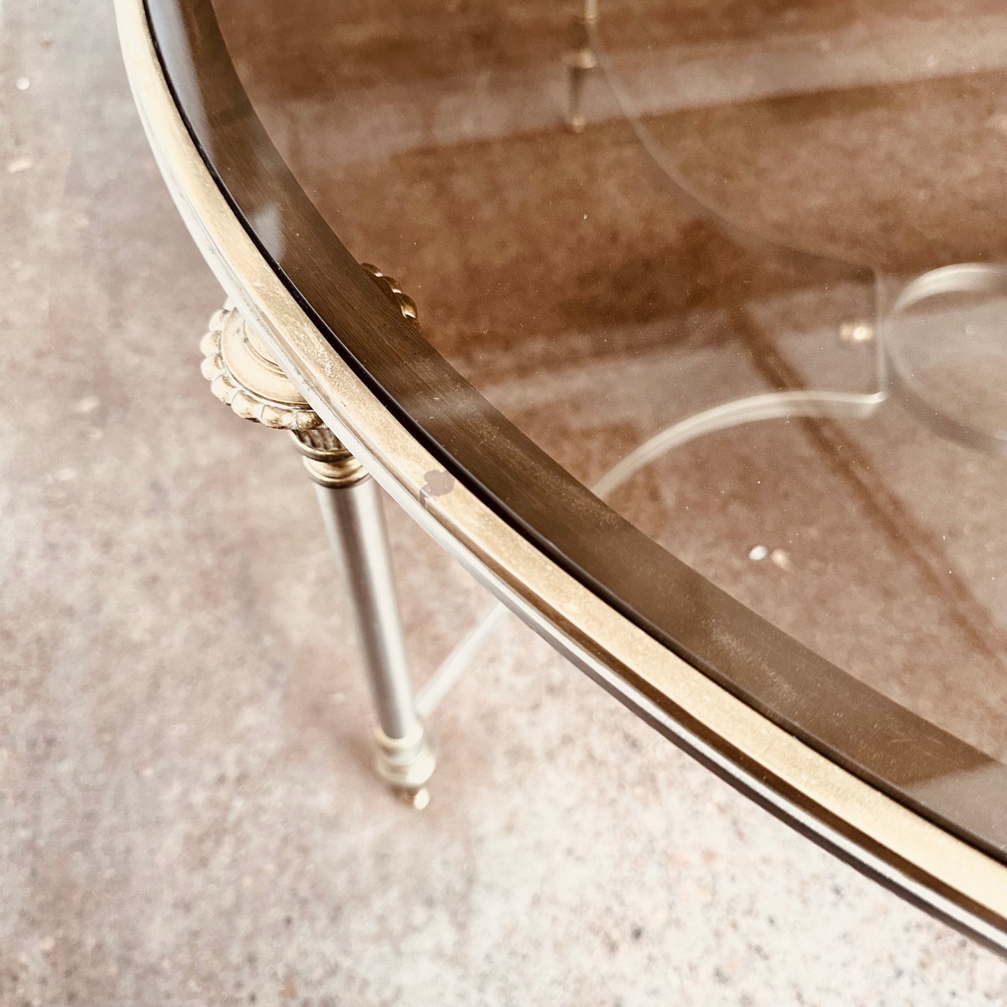 MAISON JANSEN ROUND GLASS COFFEE TABLE