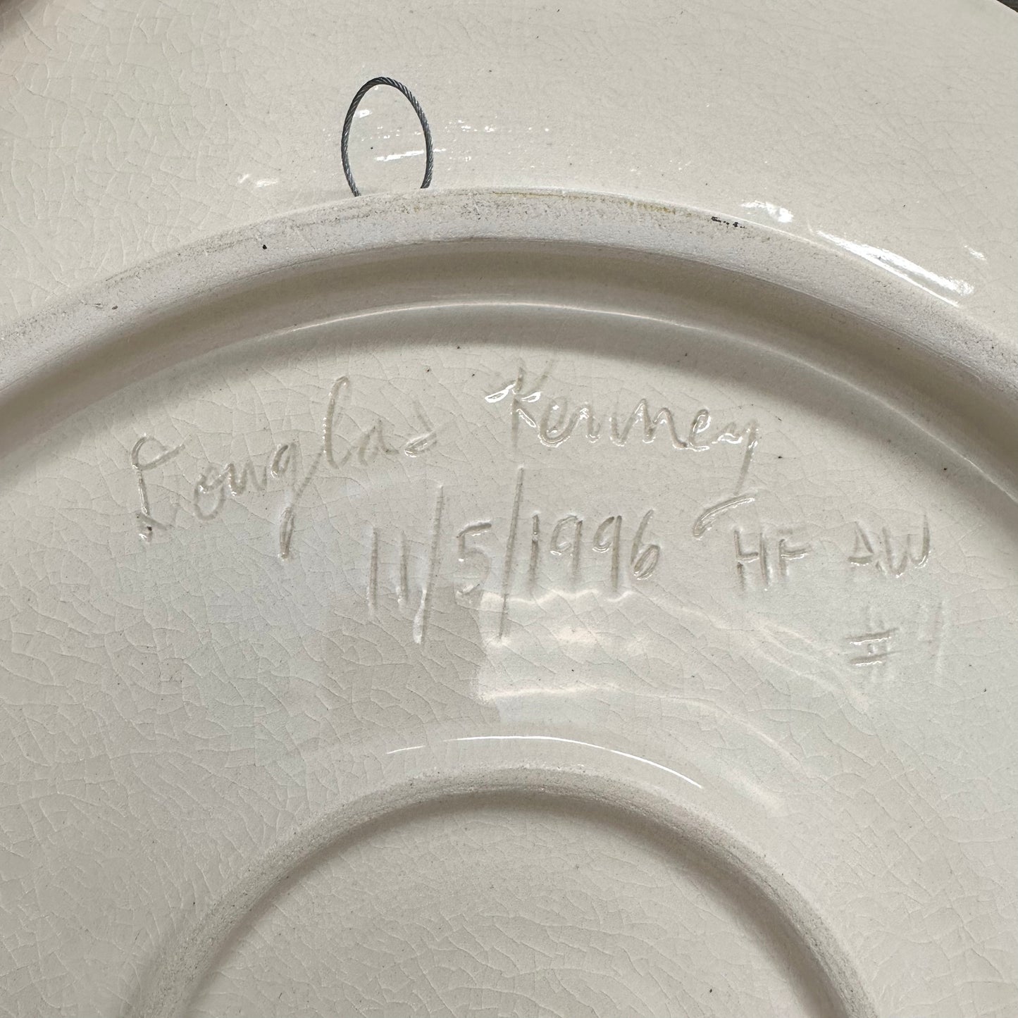 ABSTRACT CERAMIC ART PLATE BY DOUGLAS KENNEY