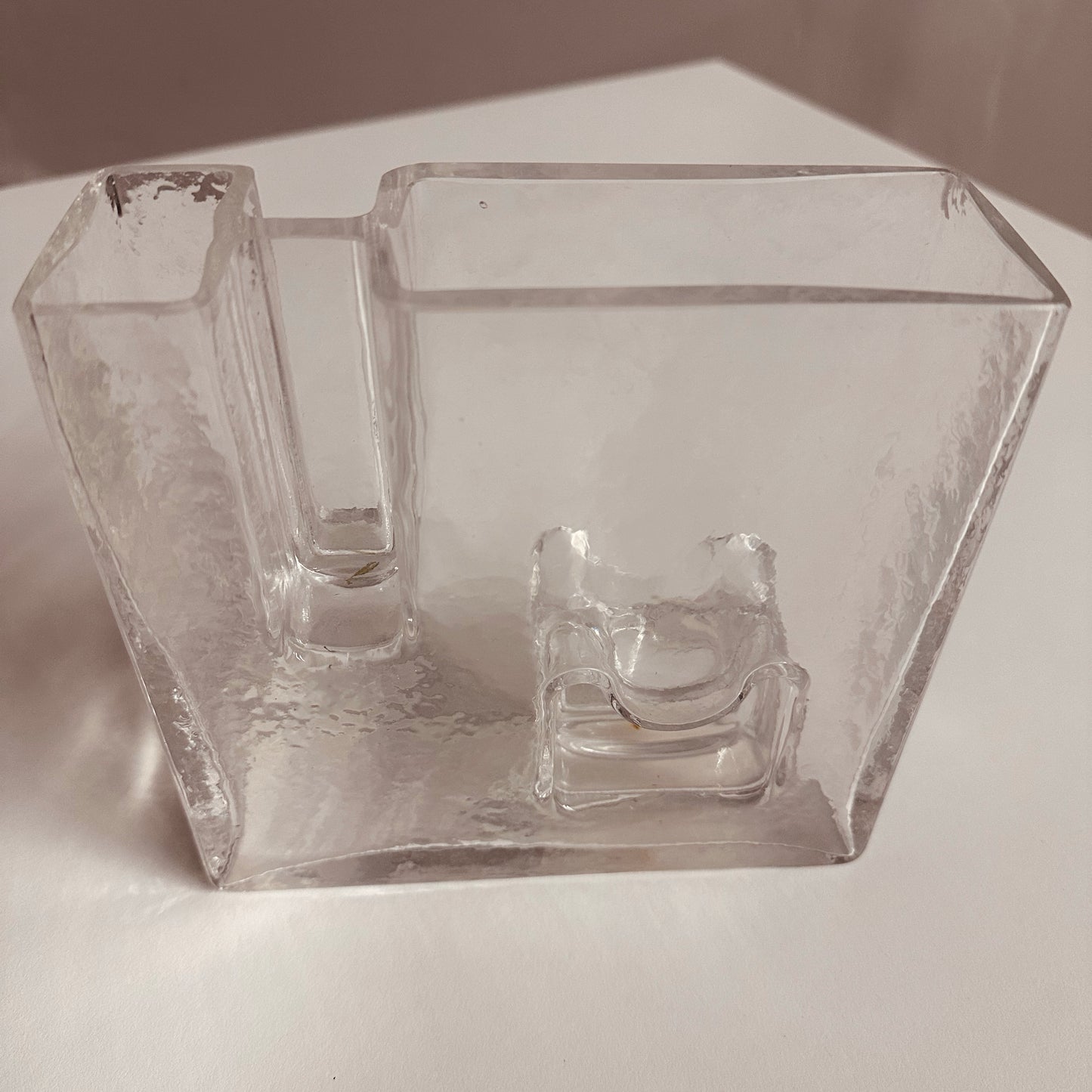 ICE ART GLASS VASE ATTRIBUTED TO CLAUS JOSEF RIEDEL, AUSTRIA, 1970S