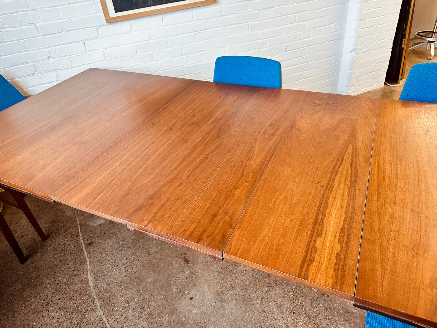 MCM WALNUT DINING TABLE WITH THREE LEAVES