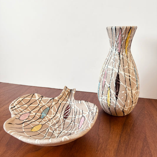 FRATELLI FANCIULACCI ITALIAN CERAMIC VASE + BOWL