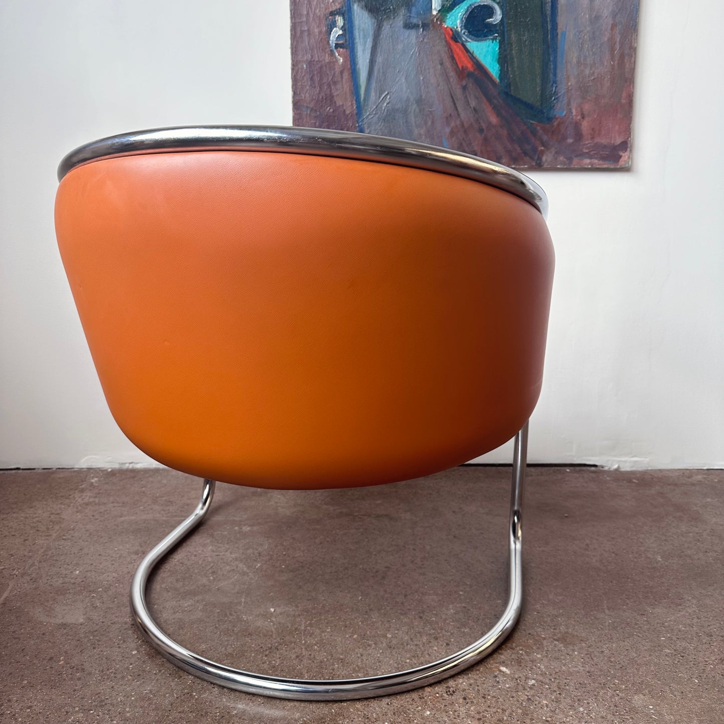 CANTILEVERED CHROME CLUB TUB CHAIR BY BURGASSER & LORENZ FOR THONET