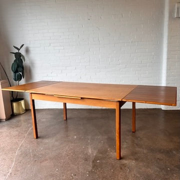 DANISH TEAK DRAW LEAF DINING TABLE 94"