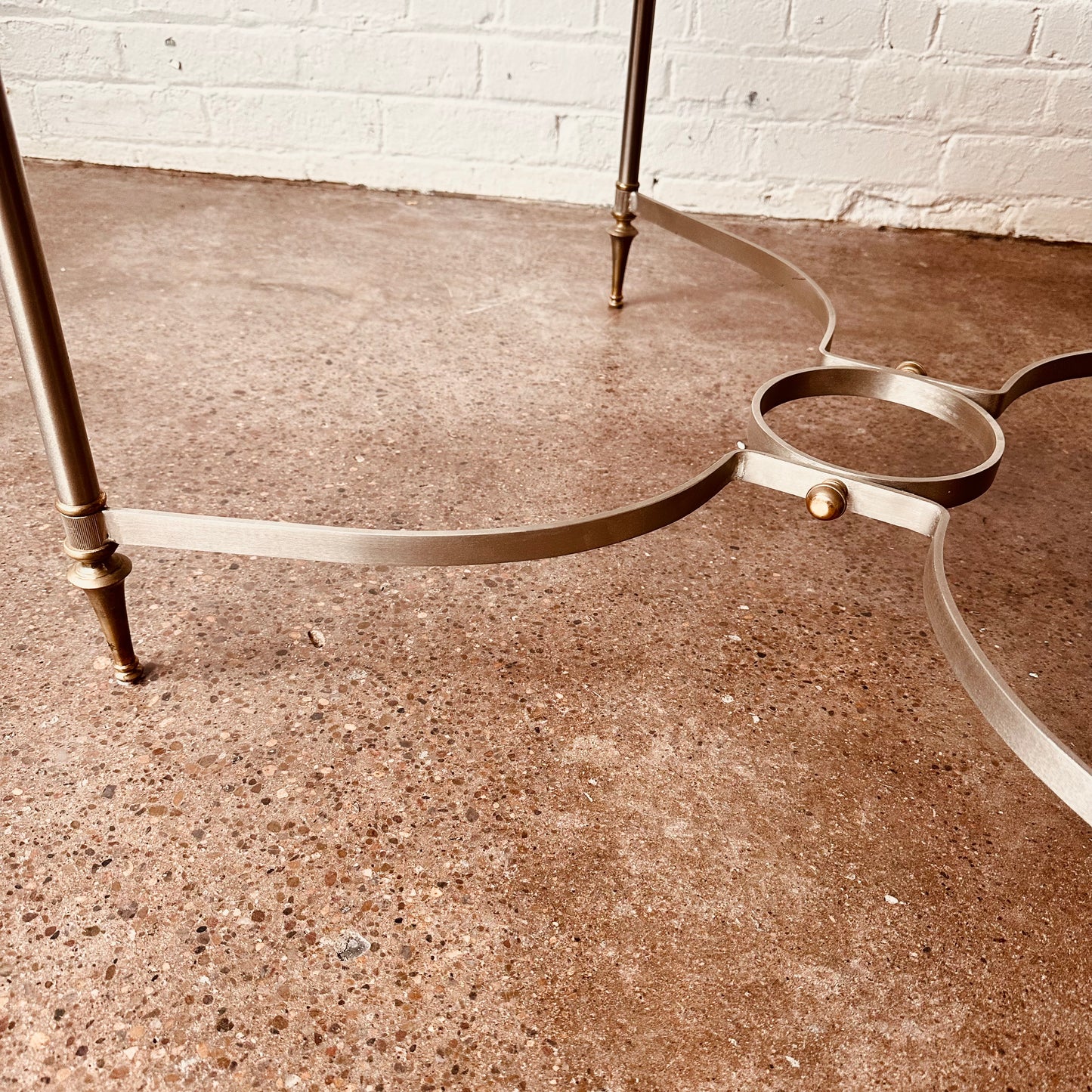 MAISON JANSEN ROUND GLASS COFFEE TABLE
