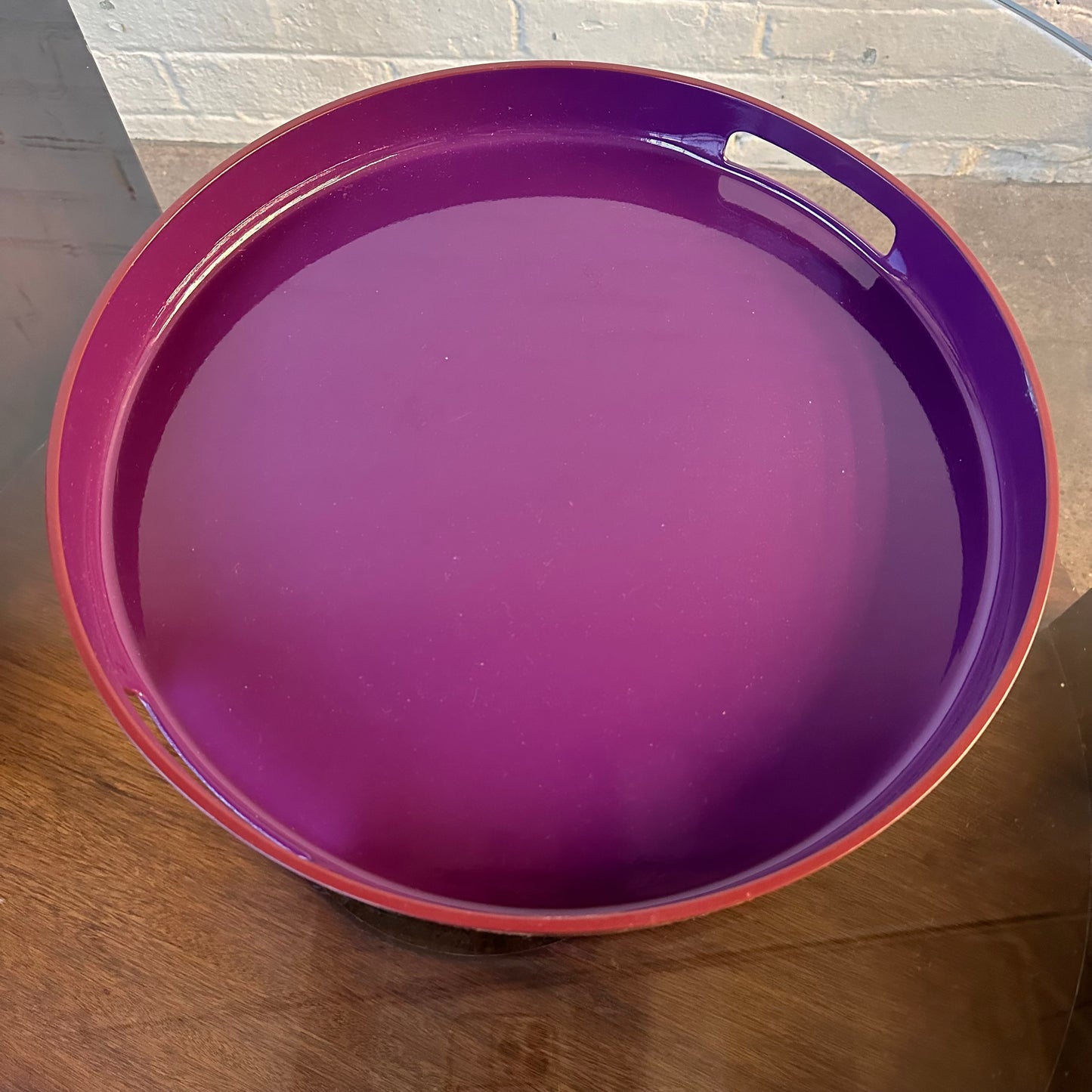LARRY LASLO FOR MIKASA PURPLE LACQUERED SERVING TRAY