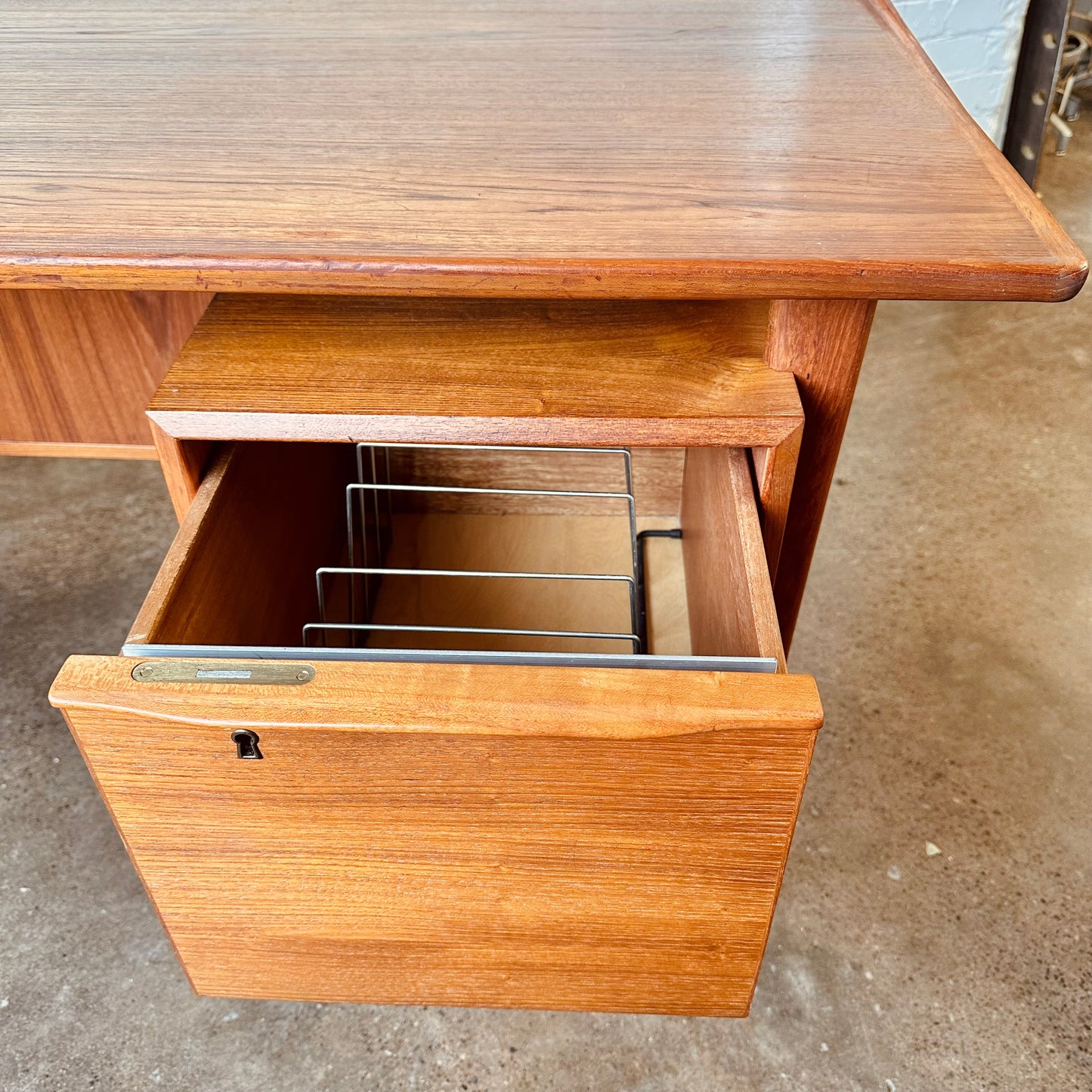 PETER LØVIG NIELSEN DANISH MODERN TEAK FLOATING DESK