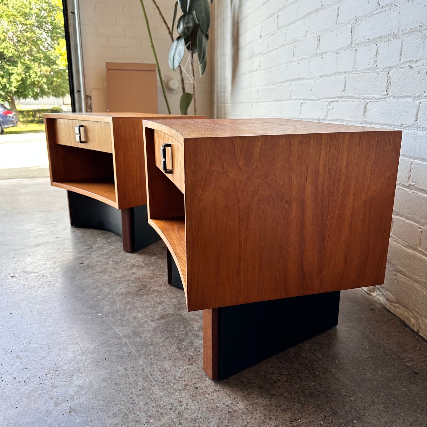 MCM RS ASSOCIATES TEAK NIGHTSTANDS - PAIR