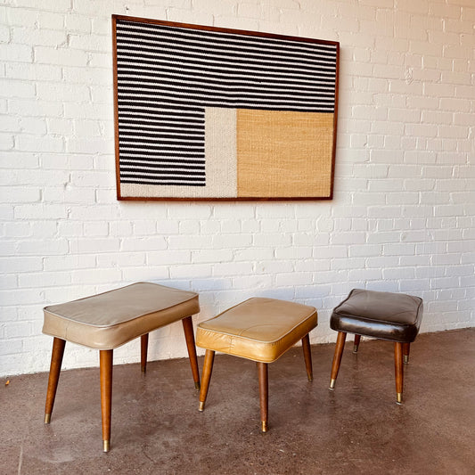 FRAMED GEOMETRIC WOVEN TEXTILE WALL ART