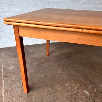 DANISH TEAK DRAW LEAF DINING TABLE 94"