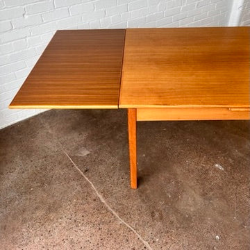 DANISH TEAK DRAW LEAF DINING TABLE 94"