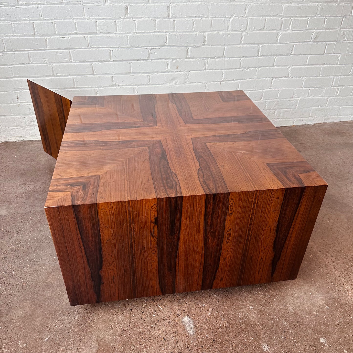 ROSEWOOD CUBE COFFEE TABLE WITH STORAGE