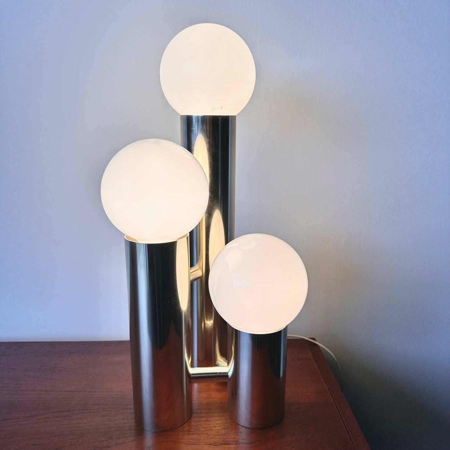 GUSTAVO MARTINEZ GOLD THREE PILLAR LAMP