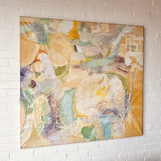 SIGNED MARY WYRICK ABSTRACT PASTEL LARGE CANVAS PAINTING