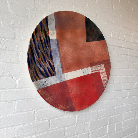 ABSTRACT CERAMIC ART PLATE BY DOUGLAS KENNEY