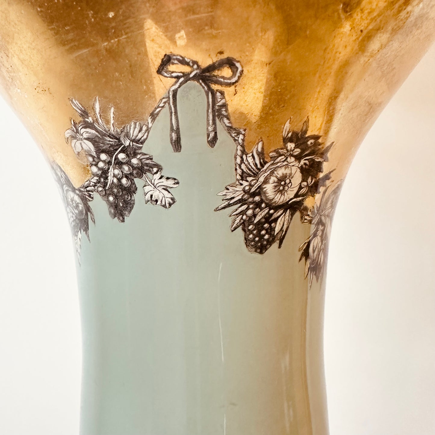 ANTIQUE FORNASETTI STYLE REVERSE PAINT LAMP
