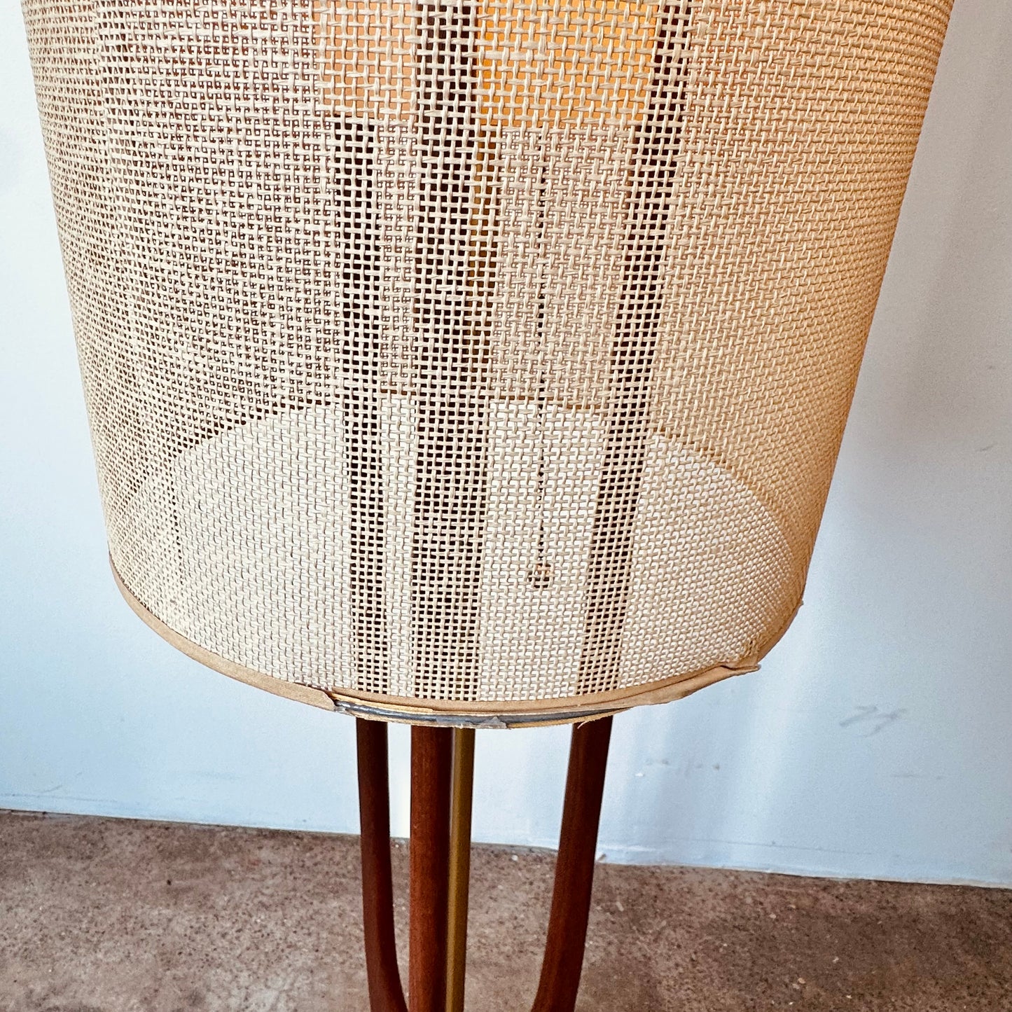 V H WOOLUMS FLOOR LAMP WITH ORIGINAL SHADE