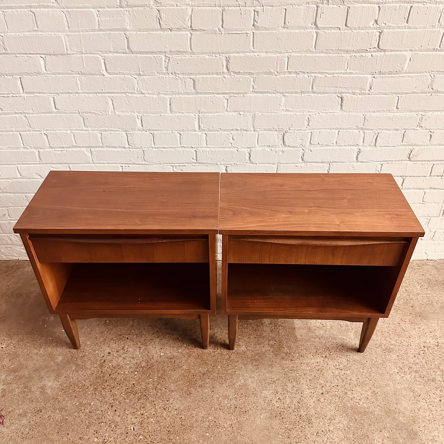 KAUFMAN WALNUT NIGHTSTANDS - A PAIR