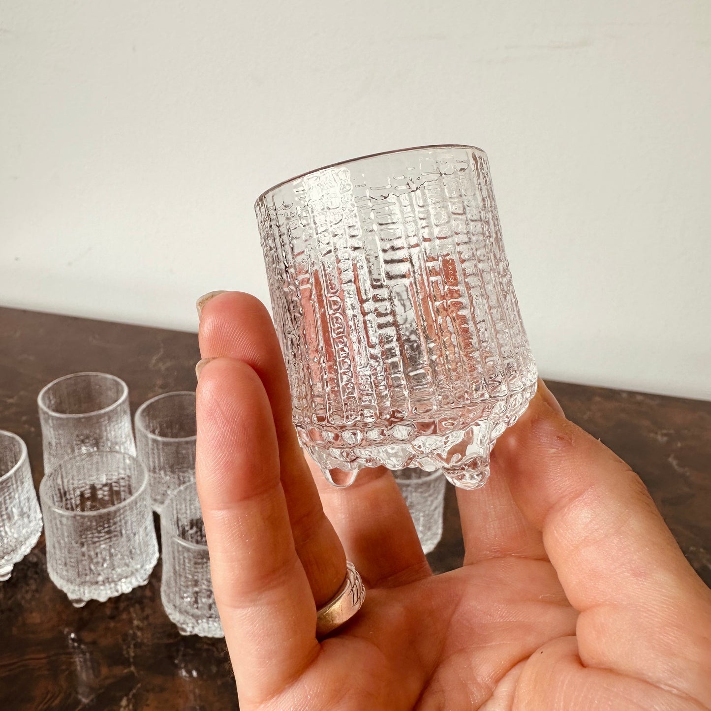 IITALLIA ULTIMA THULE SHOT GLASSES BY TAPIO WIRKKALA – SET OF 10