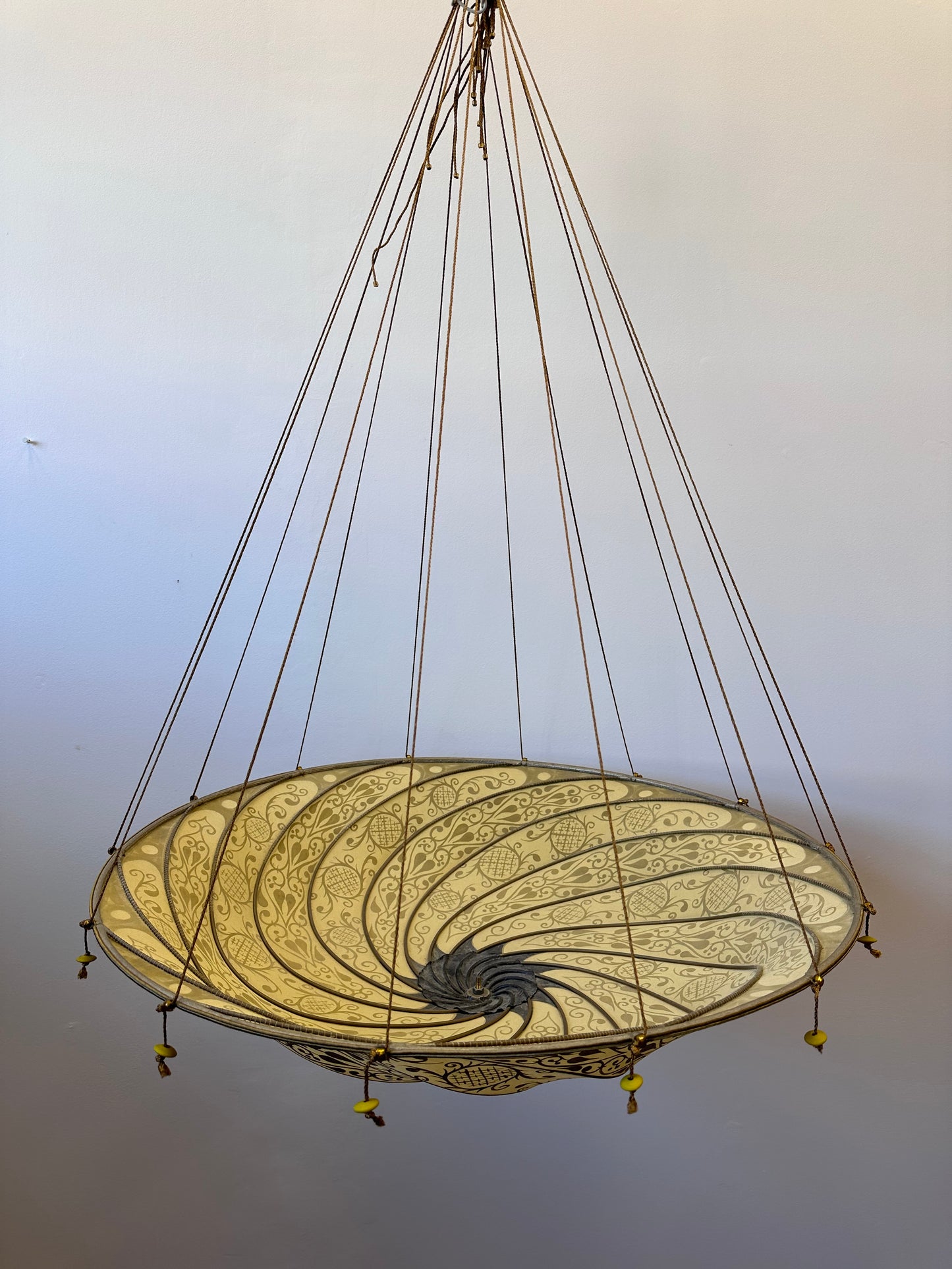 FORTUNY HANGING SILK PARASOL CHANDELIER