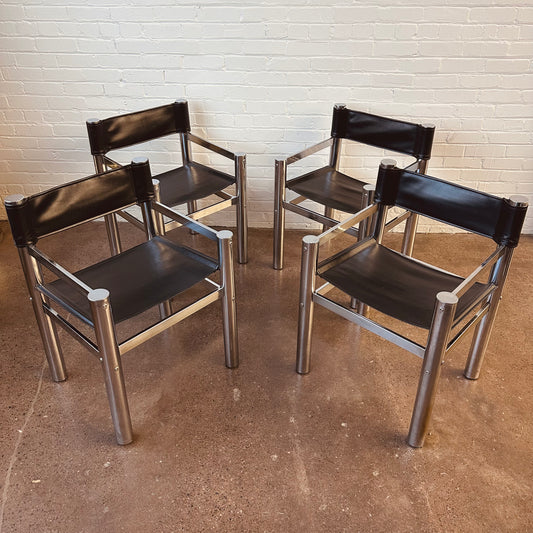 TUBULAR CHROME SLING BACK DIRECTORS CHAIRS