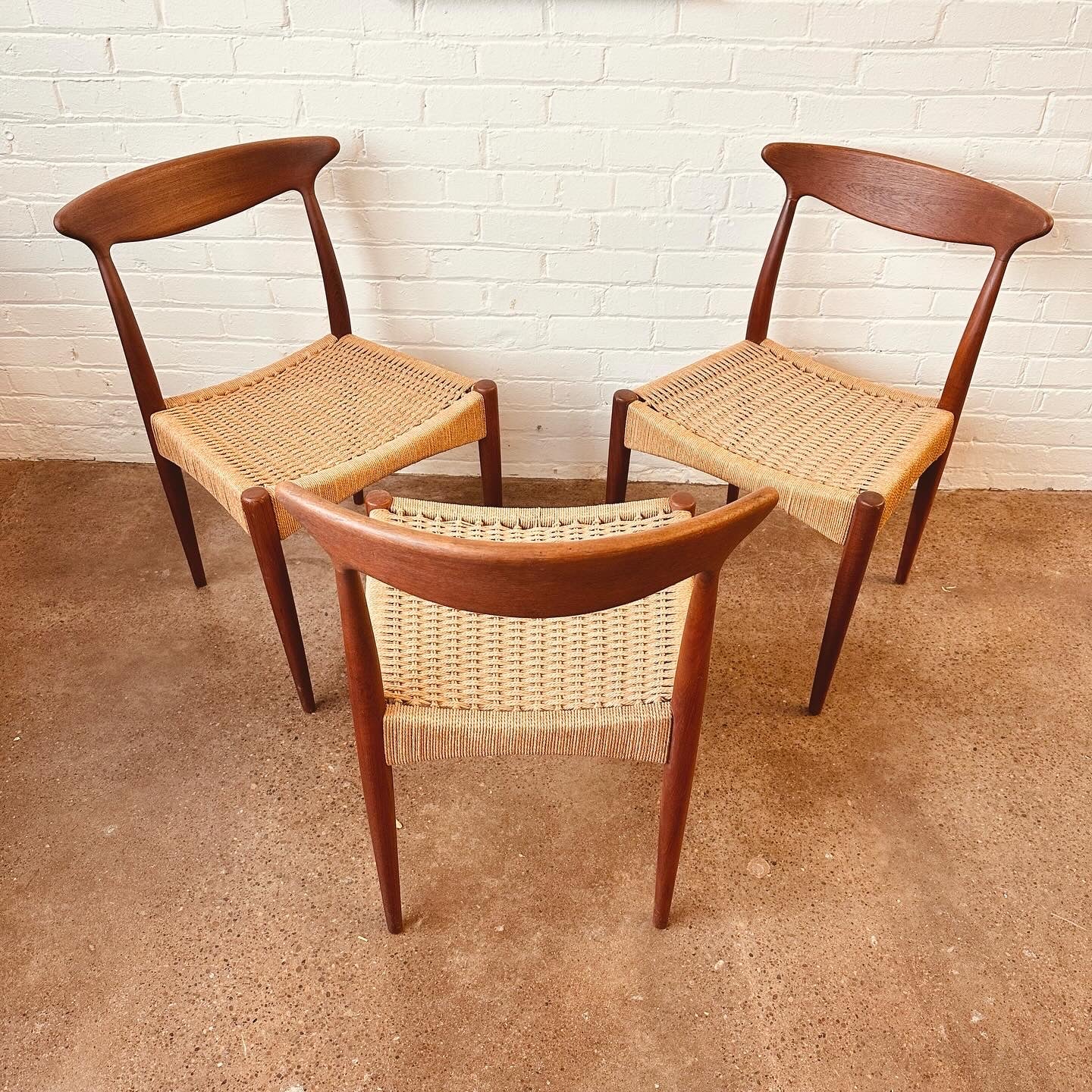 ARNE HOVMAND OLSEN DANISH TEAK DINING CHAIRS