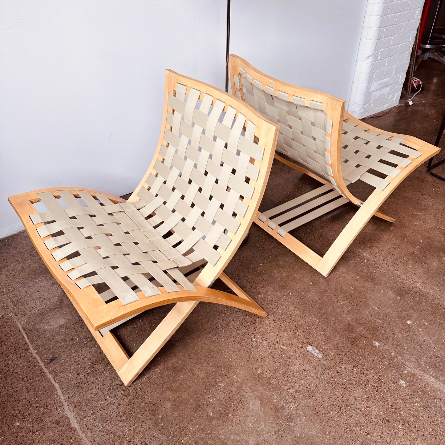 PAIR OF FOLDING LOUNGE CHAIRS BY BÖRGE LINDAU FOR BLÅ STATION
