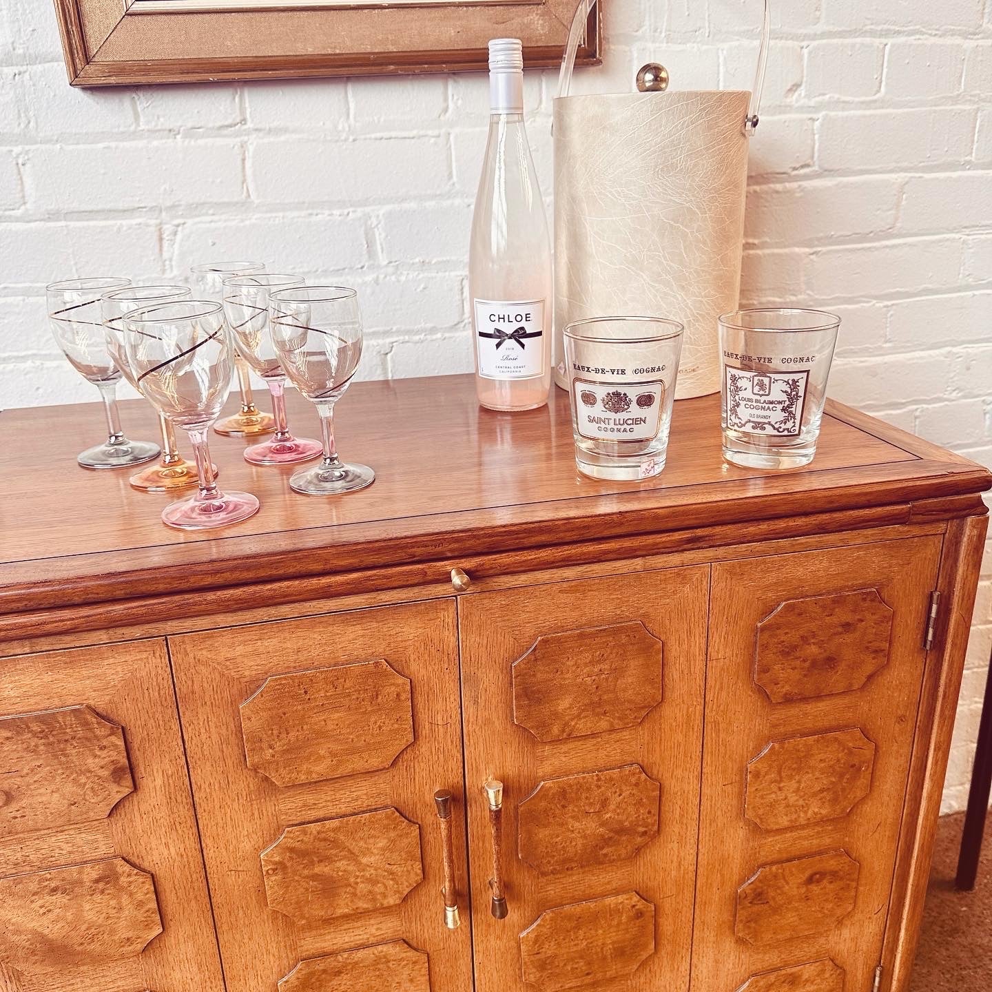 TOMLINSON BURL WOOD BAR CABINET