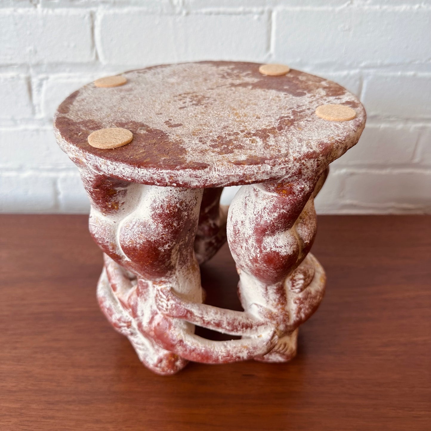 OSCAR AYON TERRACOTTA CLAY SCULPTURE CIRCLE OF DANCING NUDE WOMEN