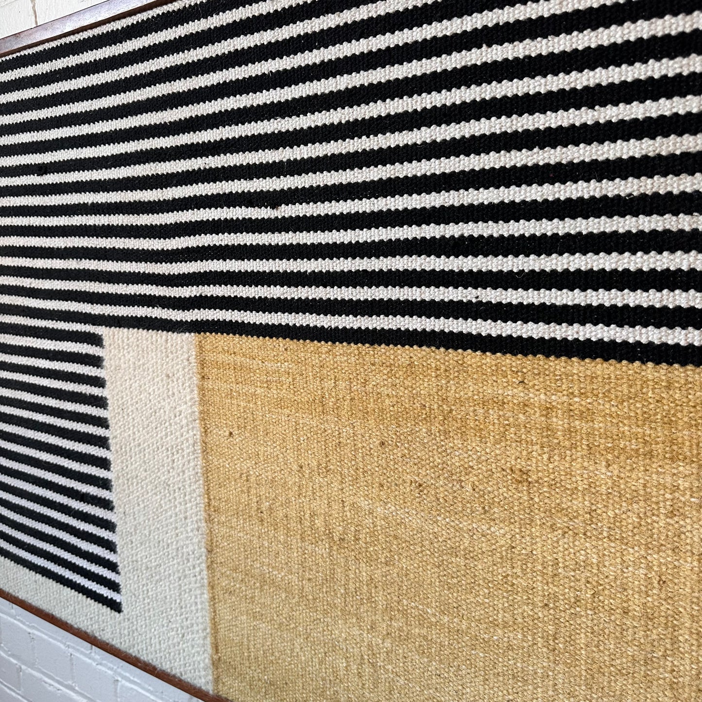 FRAMED GEOMETRIC WOVEN TEXTILE WALL ART