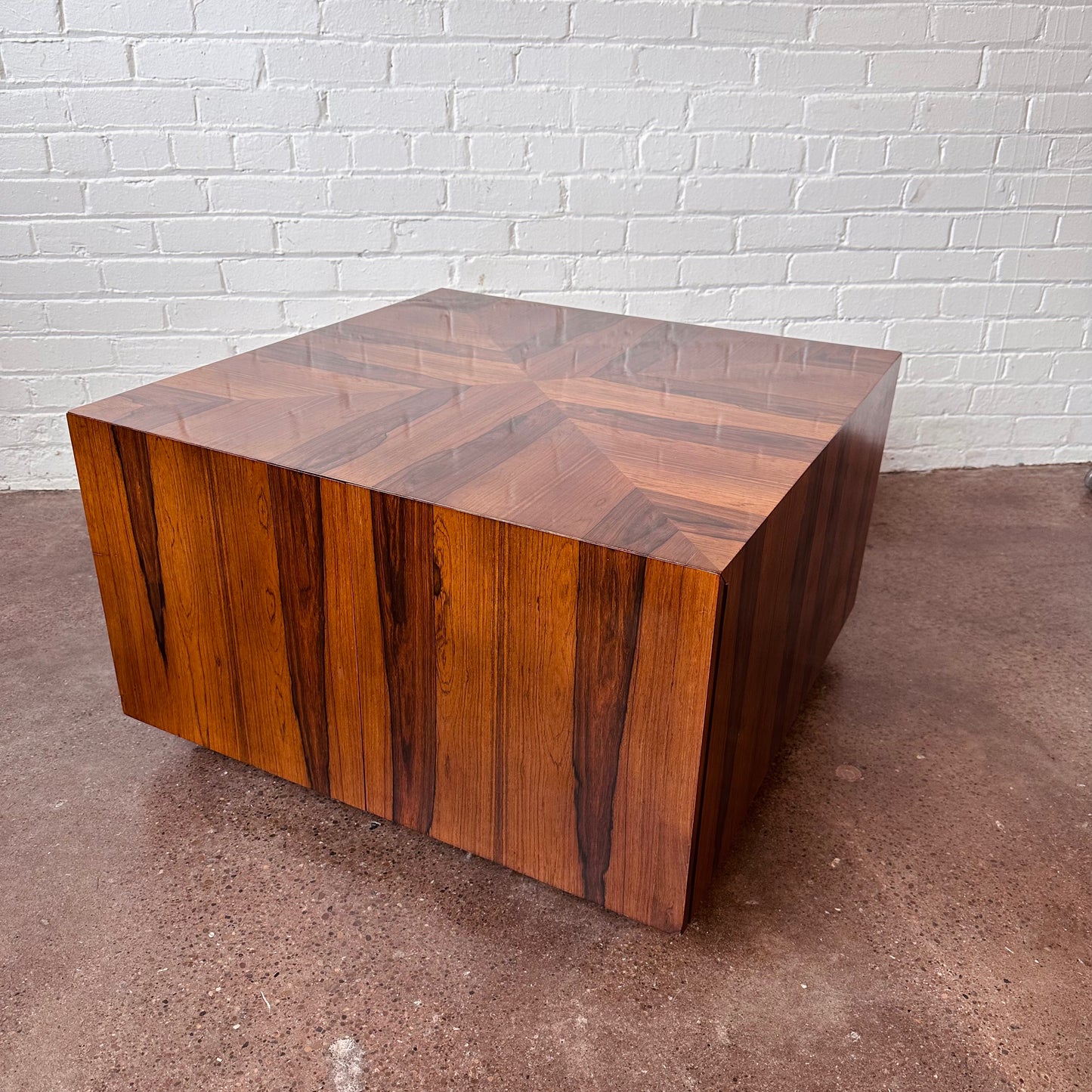 ROSEWOOD CUBE COFFEE TABLE WITH STORAGE