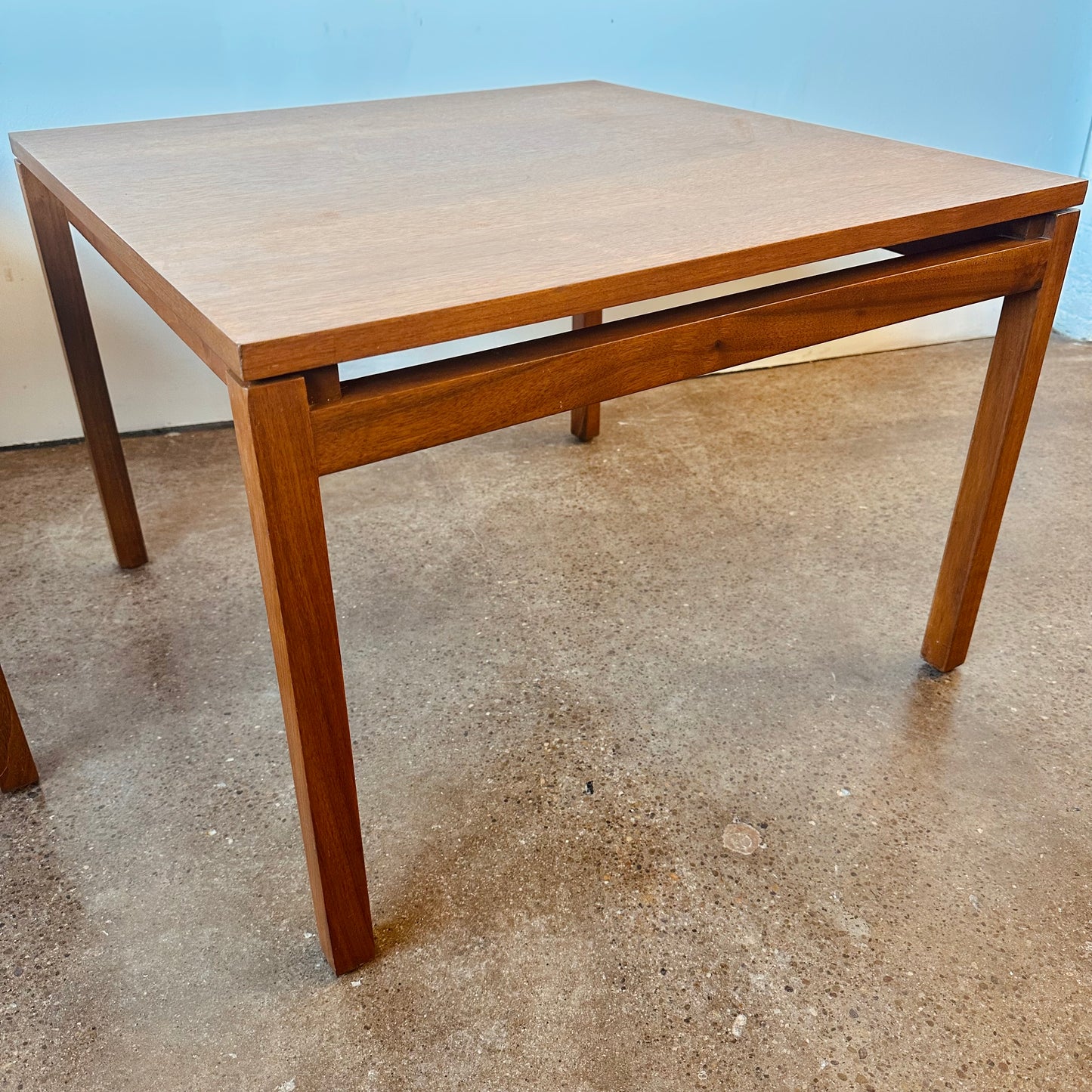EARLY KNOLL WALNUT SIDE TABLES BY LEWIS BUTLER