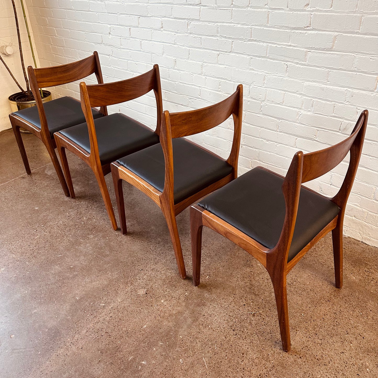 R HUBER TEAK DINING CHAIRS - SET OF FOUR