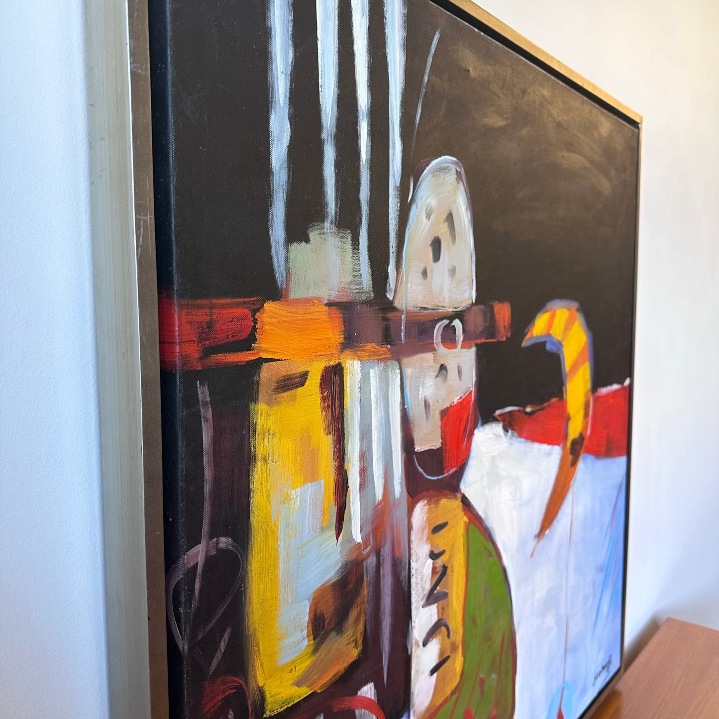 SIGNED AND FRAMED ABSTRACT ARTWORK BY ARTIST JINZHONG