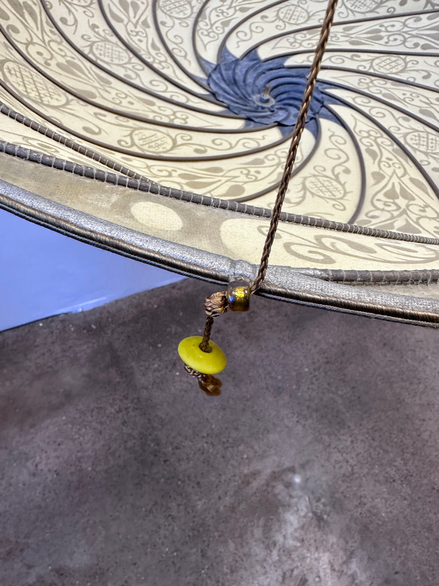 FORTUNY HANGING SILK PARASOL CHANDELIER