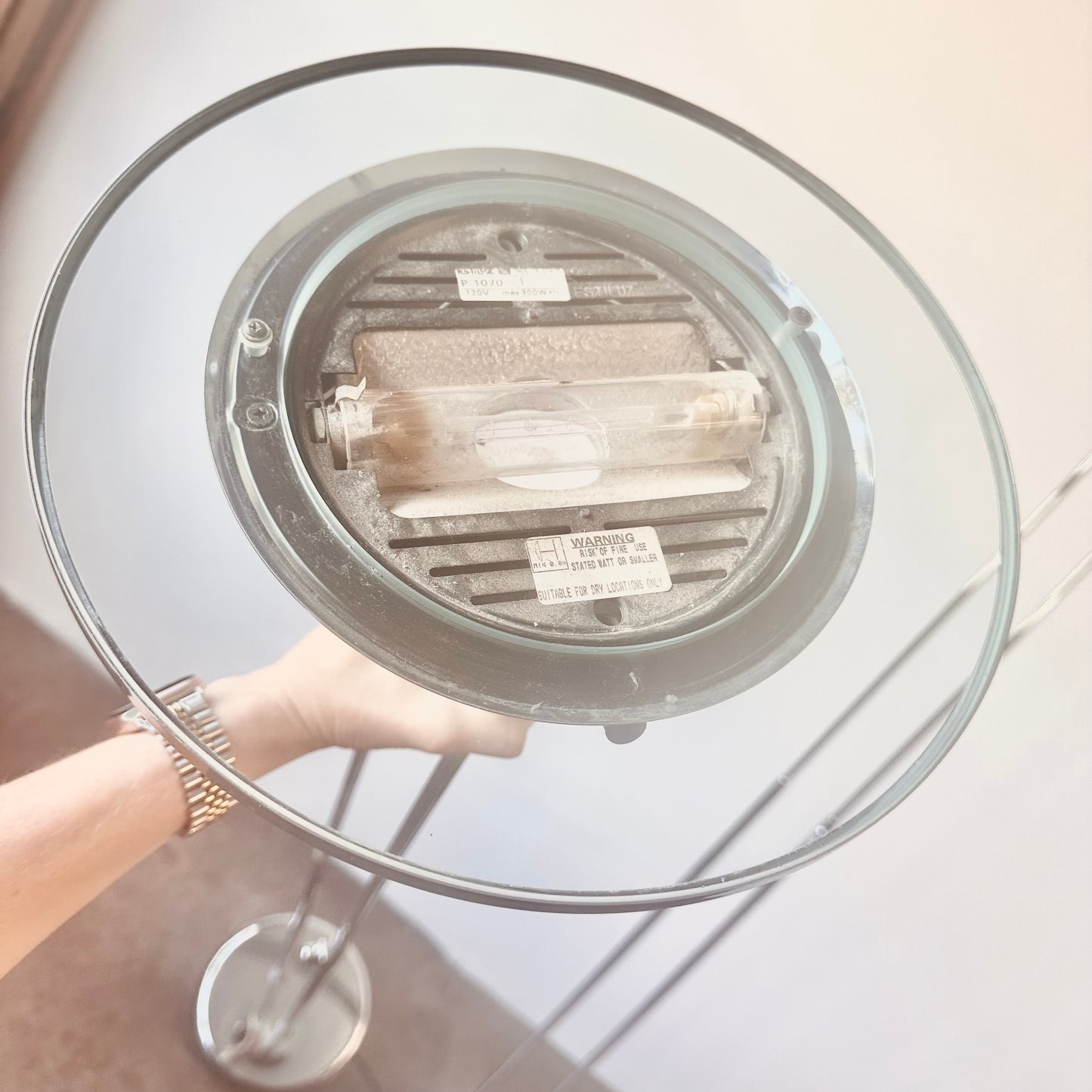 MODERNIST CHROME AND GLASS ESTILUZ FLOOR LAMP BY LEONARDO MARELLI