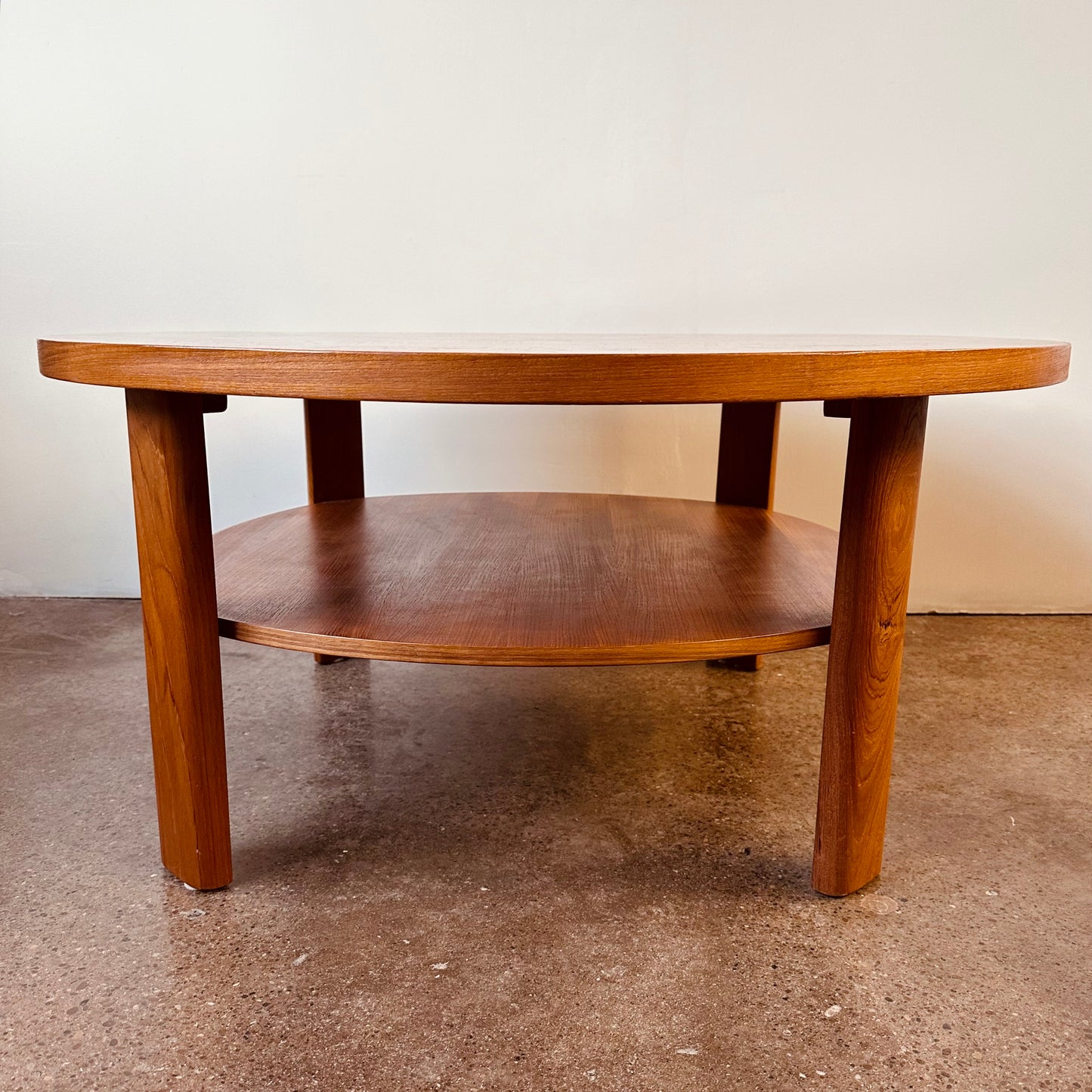 DANISH TEAK ROUND TWO TIER COFFEE TABLE