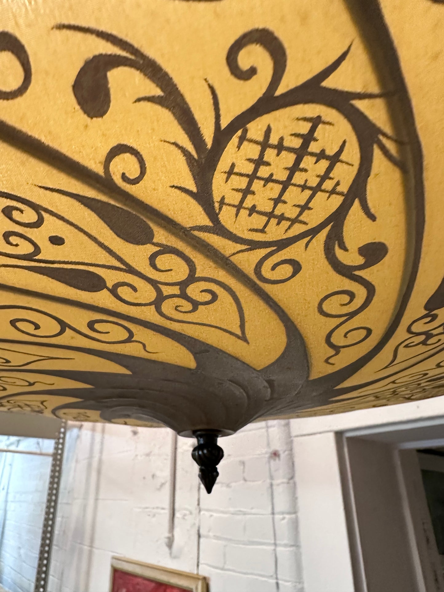 FORTUNY HANGING SILK PARASOL CHANDELIER