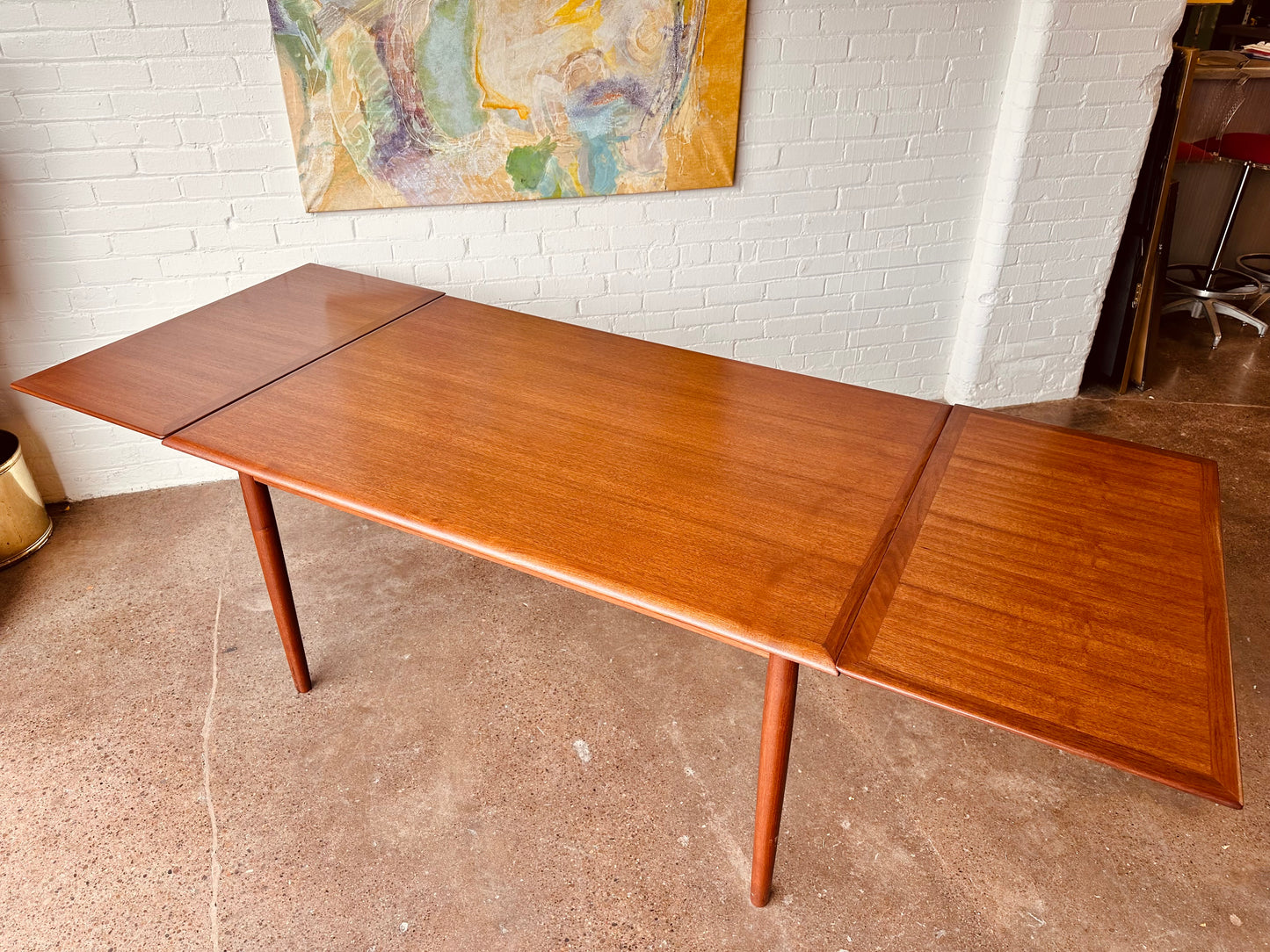 DANISH MODERN 91” DRAW LEAF TABLE - RESTORED
